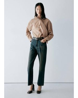Mango Striped Bow Blouse - Natural