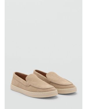 Mango Split Leather Shoes - Natural