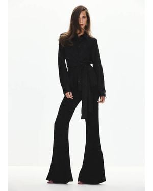 Mango Straight-Fit Shirt With Bow Detail - Black