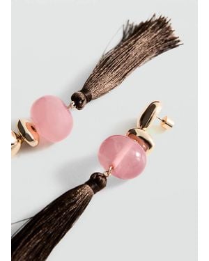 Mango Tassels Pendant Earrings - Natural