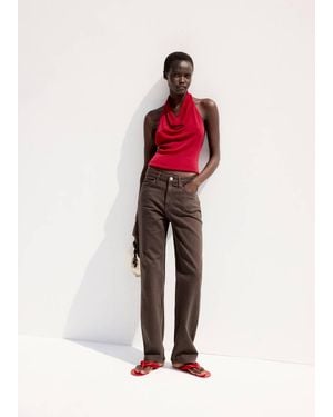 Mango Matilda High-Rise Straight Jeans - Blue