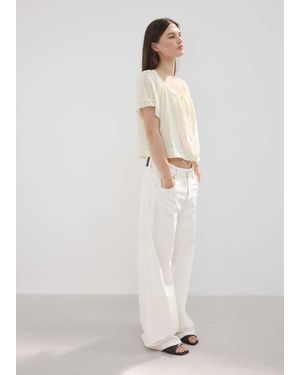 Mango Cotton Lace Blouse - White