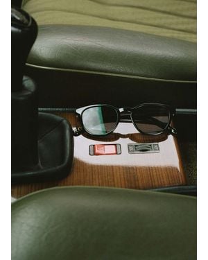 Mango Round-Framed Sunglasses - Black