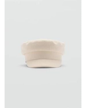 Mango Plain Baker Cap - White