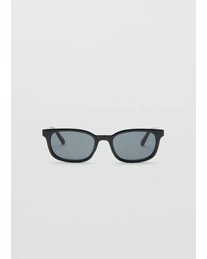 Mango Rectangular Acetate Sunglasses - Black