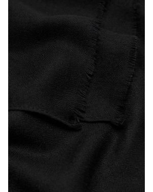 Mango Frayed Edge Scarf - Black