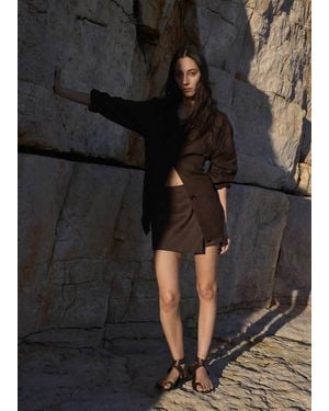 Mango Printed Skirt Line - Black