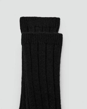 Mango Ribbed Wool Blend Socks - Black