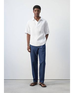 Mango Regular Fit Drawstring Jeans - Blue