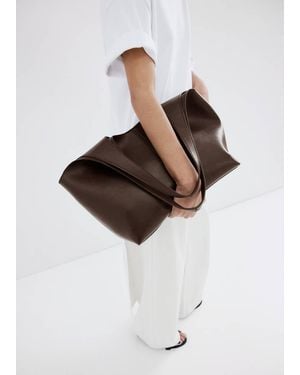 Mango Large Shopper Bag - White