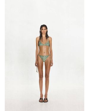 Mango Triangle Print Bikini Top - White
