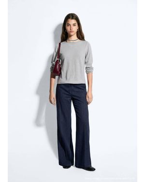 MANGO TEEN Fine Knit Jumper With Slit Details - Grey