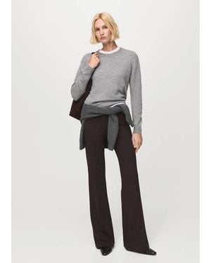 Mango Leggings With Seam Detail - Grey