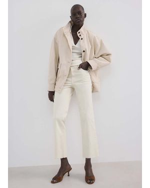 Mango Jeans Sienna Flare Crop Grezzo - Neutro