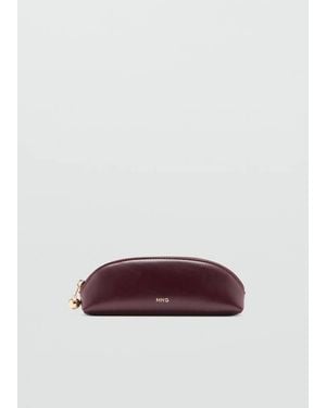 Mango Astuccio Zip Mini Perlina Bordeaux - Viola