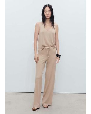 Mango Straight Knitted Pants - Red