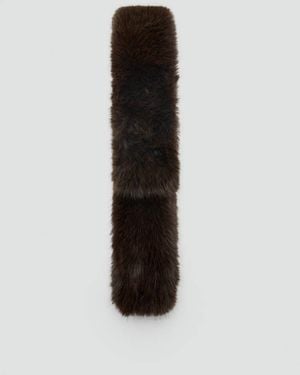 Mango Faux-Fur Scarf - Brown