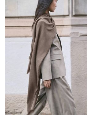 Mango Frayed Edge Scarf - Brown