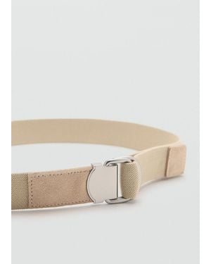 Mango Leather Mixed Belt - Natural