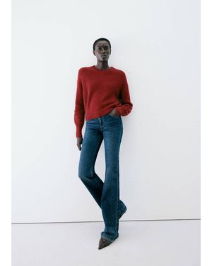 Mango V-Neck Alpaca Blend Sweater - Natural