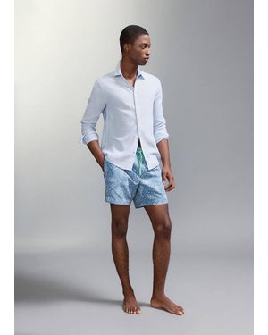 MANGO TEEN Printed Swimming Trunks - Blue