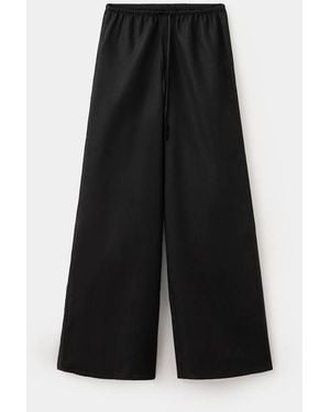 MANGO TEEN Straight Linen-Blend Trousers - Black