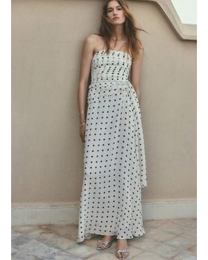 Mango A-Line Polka-Dot Dress - White