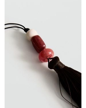 Mango Fringed Bead Necklace - Brown