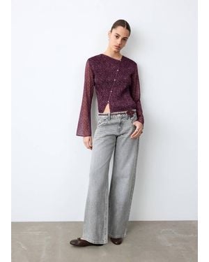 MANGO TEEN Asymmetrical Blouse - Grey
