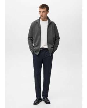 Mango Regular-Fit Zip-Up Hoodie - Blue