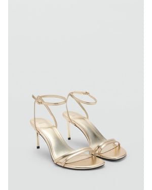 Mango Stiletto Heel Sandal With Straps - White