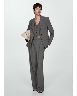 Mango Pinstriped Suit Waistcoat - Gray