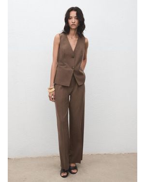 Mango Long Suit-Style Jumpsuit - Brown