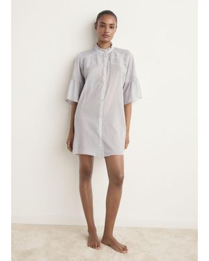 Mango Short-Sleeved Cotton Nightdress - Natural