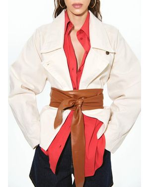 Mango Leather Obi Belt - Red