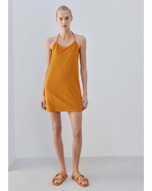 Mango Camicia Da Notte Spugna Di Cotone Arancione - Multicolore