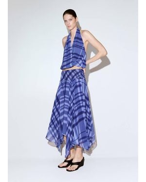 Mango Long Flared Skirt - Blue