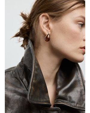 Mango Resin Drop Earrings - Black