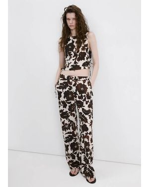 Mango Floral Print Crop Top - White