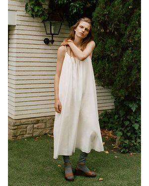 Mango Flowing Dress With Strap Details - Green