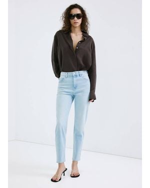 Mango Newmom Comfort High-Rise Jeans - Blue