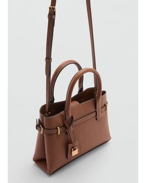 Mango Mini-Shopper With Rear Padlock - Brown