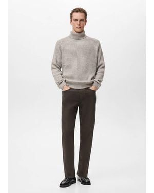 Mango 100% Cotton Regular Fit Cropped Jeans - Gray