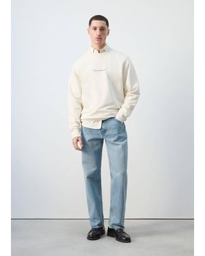 Mango Printed Sweatshirt 100% Cotton - White