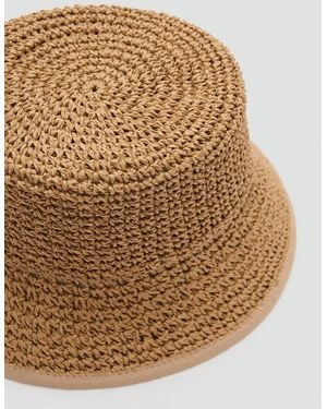 Mango Cappello Bucket Fibra Naturale - Neutro