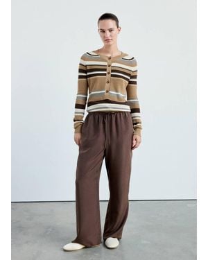 Mango Striped Rib Jumper - Multicolour