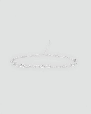 MANGO TEEN Metal Chain Belt - White