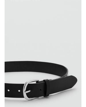 MANGO TEEN Buckled Studded Belt - Black