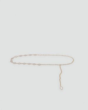 MANGO TEEN Chain Belt With Mirror Beads - White