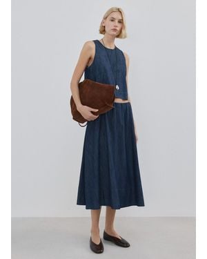 Mango Denim Top With Seam Detail - Blue